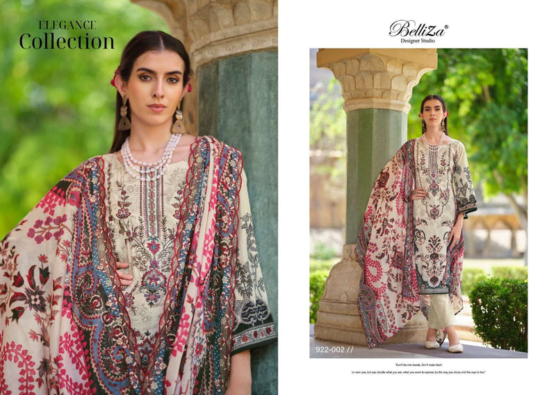 Belliza Designer Studio Guzarish Vol 9  Cotton Digital Prints With Exclusive Embroidery Work Salwar Suit