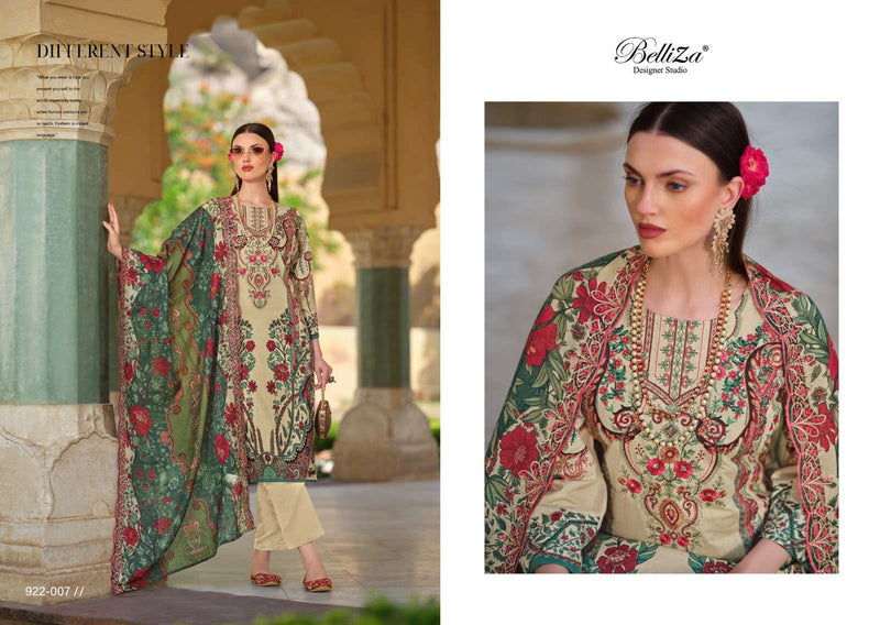 Belliza Designer Studio Guzarish Vol 9  Cotton Digital Prints With Exclusive Embroidery Work Salwar Suit