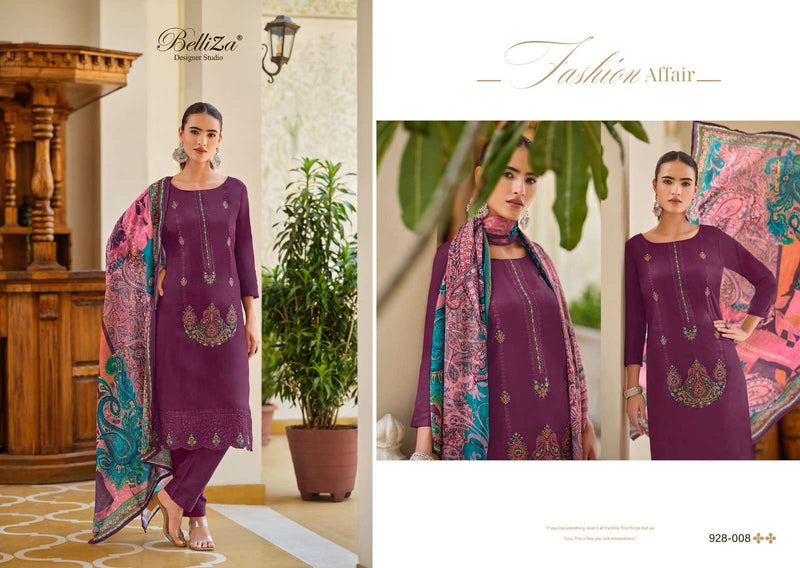 Belliza Designer Studio Jashn E Ishq Vol 9 Jam Cotton With Designer Embroidery Work Heavy Daman Boring Work With Scalloping Salwar Suit