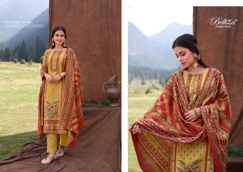 Belliza Designer Studio Khwaab Pure Modal Viscose Muslin Digital Print Handwork Salwar Suit