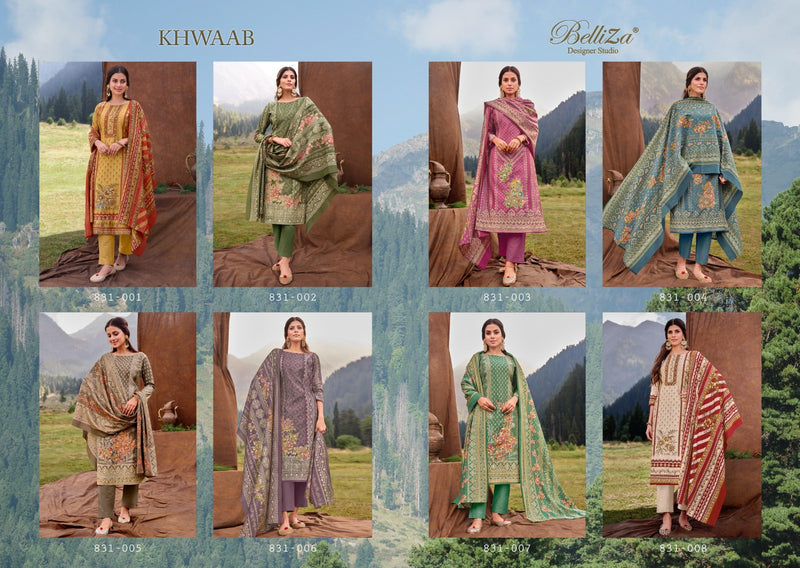 Belliza Designer Studio Khwaab Pure Modal Viscose Muslin Digital Print Handwork Salwar Suit