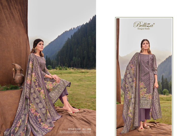 Belliza Designer Studio Khwaab Pure Modal Viscose Muslin Digital Print Handwork Salwar Suit