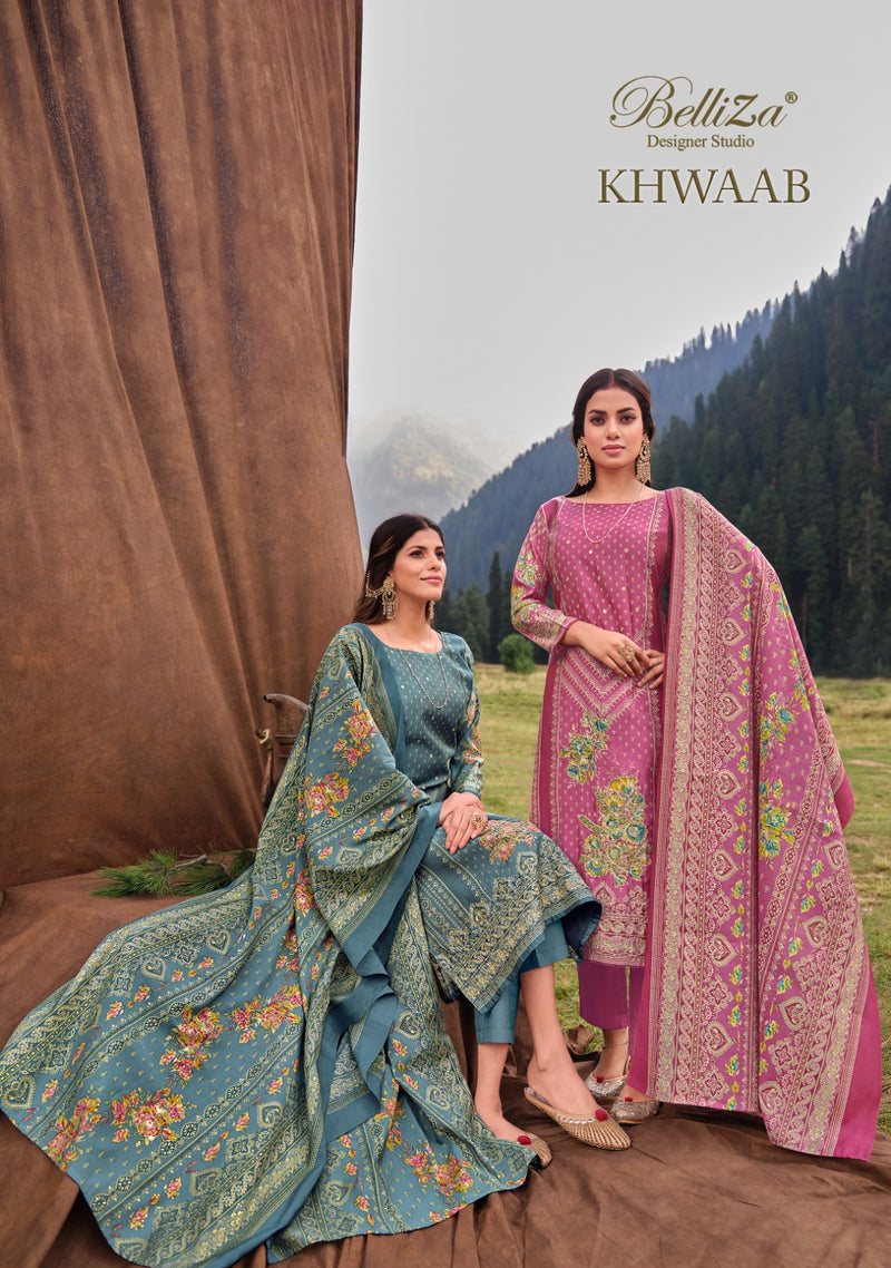 Belliza Designer Studio Khwaab Pure Modal Viscose Muslin Digital Print Handwork Salwar Suit