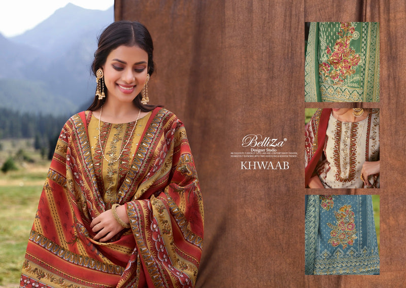 Belliza Designer Studio Khwaab Pure Modal Viscose Muslin Digital Print Handwork Salwar Suit