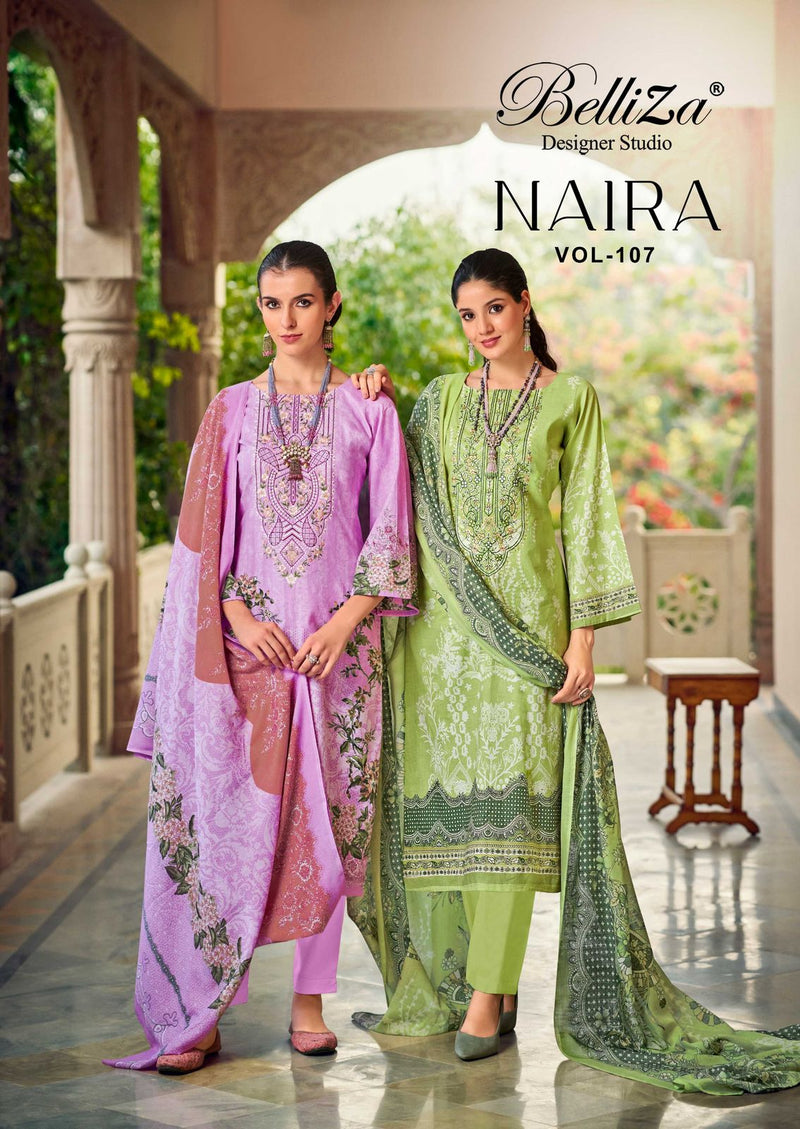 Belliza Designer Studio Naira Vol 107 Pure Cotton Printed Salwar Kameez