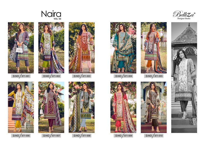 Belliza Designer Studio Naira Vol 30 Pure Cotton Cotton Prints Embroidered Salwar Suit
