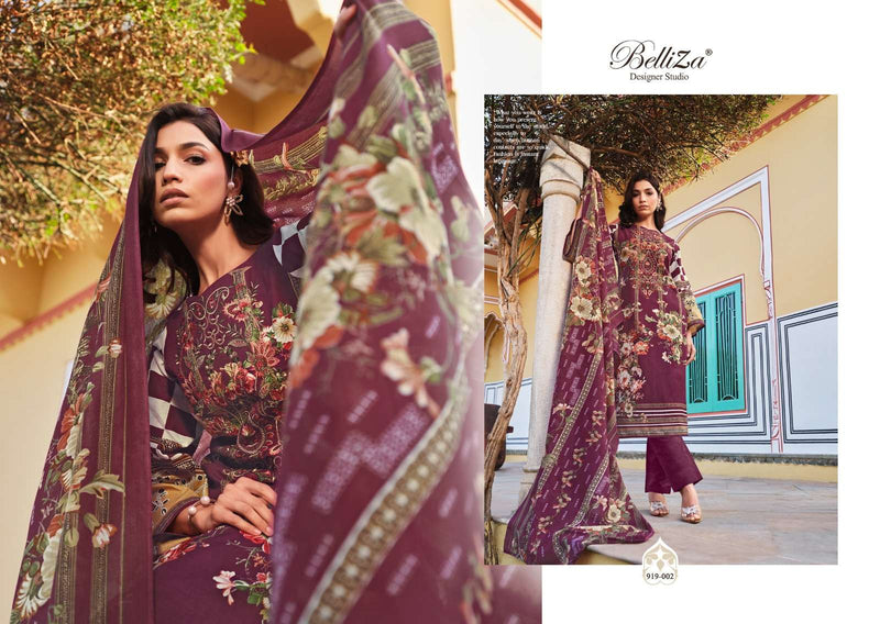 Belliza Designer Studio Naira Vol 52 Cotton Digital Prints With Exclusive Heavy Self Embroidery Salwar Kameez