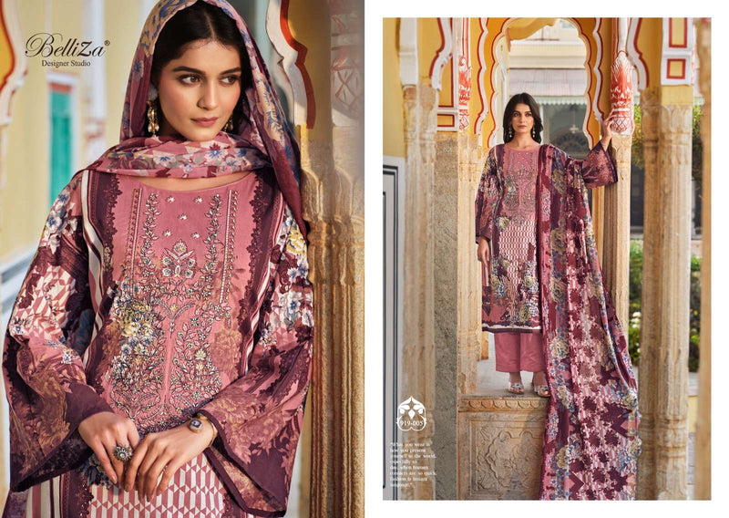 Belliza Designer Studio Naira Vol 52 Cotton Digital Prints With Exclusive Heavy Self Embroidery Salwar Kameez