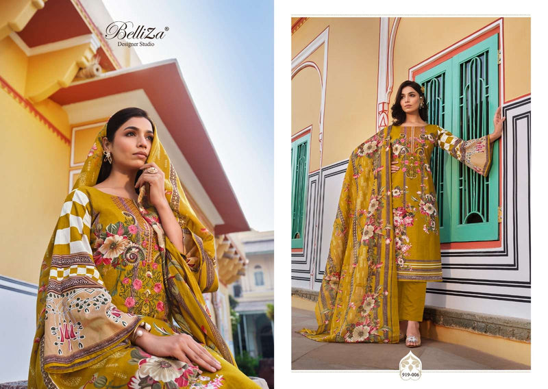 Belliza Designer Studio Naira Vol 52 Cotton Digital Prints With Exclusive Heavy Self Embroidery Salwar Kameez