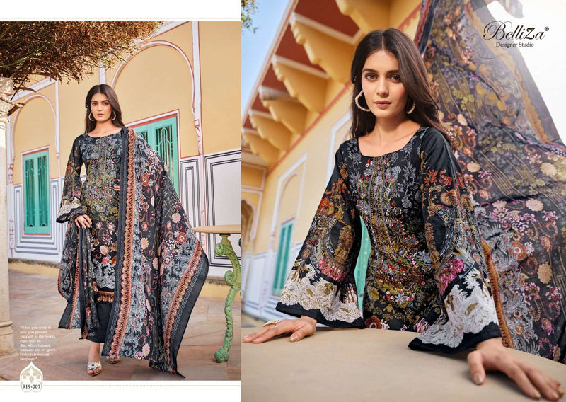 Belliza Designer Studio Naira Vol 52 Cotton Digital Prints With Exclusive Heavy Self Embroidery Salwar Kameez