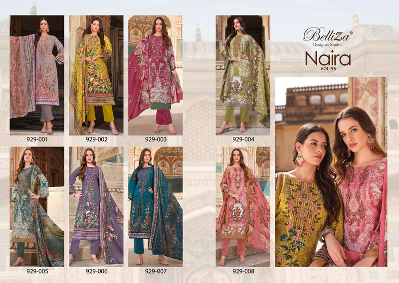 Belliza Designer Studio Naira Vol 56 Cotton Digital Prints With Exclusive Heavy Self Embroidery Salwar Kameez