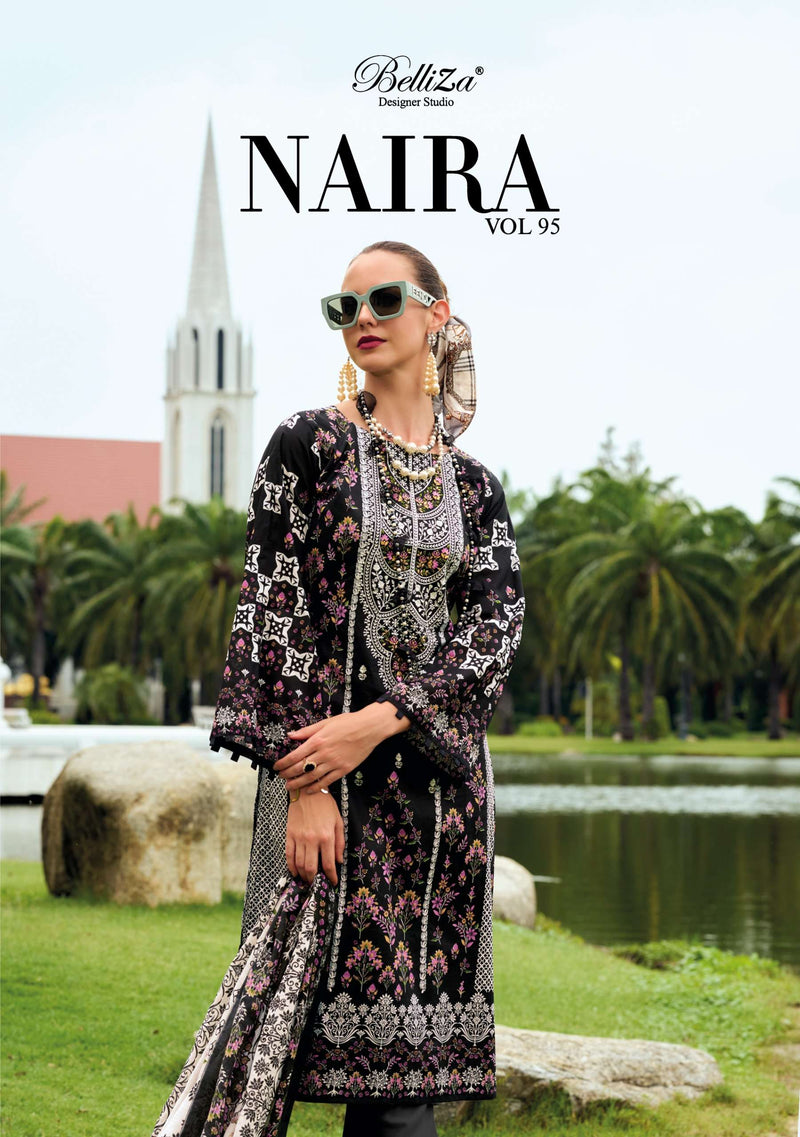Belliza Designer Studio Naira Vol 95 Pure Cotton Digital Print Self Embroidered Salwar Kameez