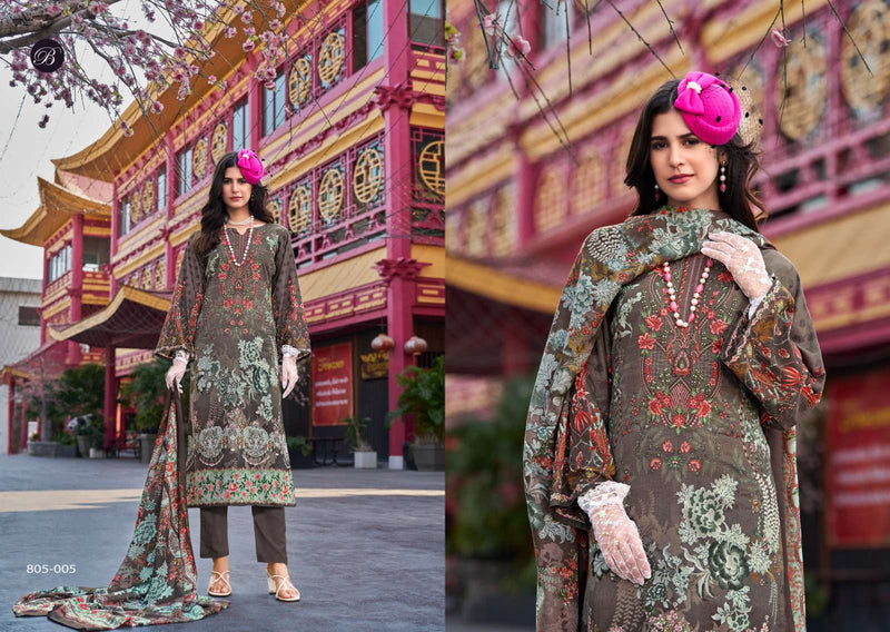 Belliza Designer Studio Naira Vol 97 Pure Cotton Digital Print Embroidery Work Salwar Suit