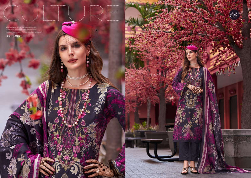Belliza Designer Studio Naira Vol 97 Pure Cotton Digital Print Embroidery Work Salwar Suit