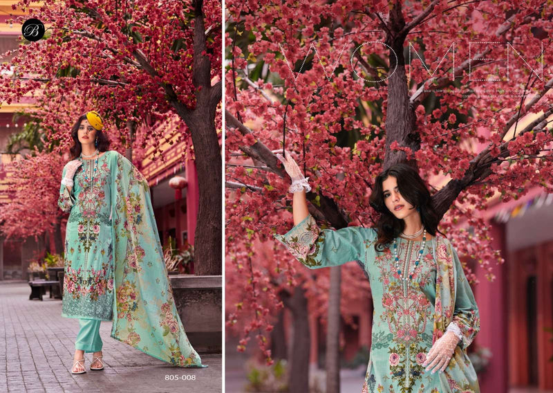 Belliza Designer Studio Naira Vol 97 Pure Cotton Digital Print Embroidery Work Salwar Suit