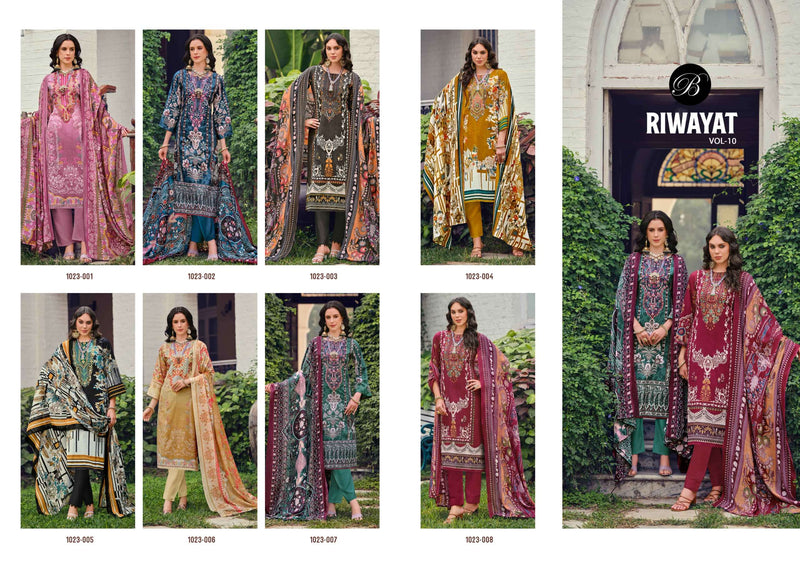 Belliza Designer Studio Riwayat Vol 10 Pure Viscose Rayon Embroidery Work Salwar Suit