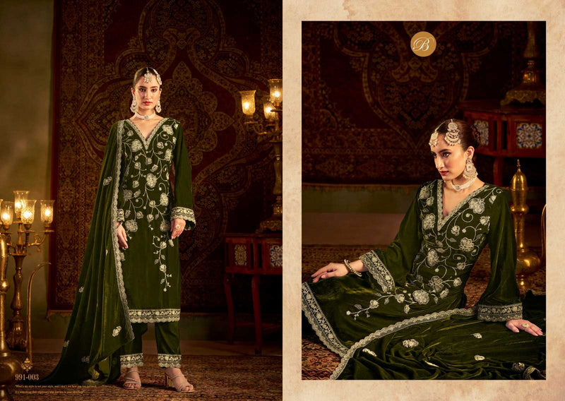 Belliza Designer Studio Winter Luxury Vol 2 Pure Velvet  Embroidery Work Salwar Suit