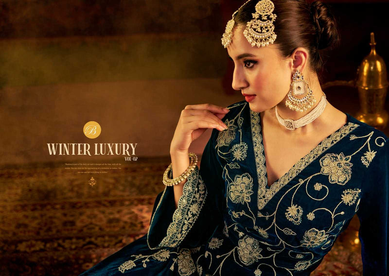 Belliza Designer Studio Winter Luxury Vol 2 Pure Velvet  Embroidery Work Salwar Suit