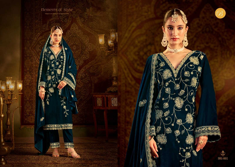 Belliza Designer Studio Winter Luxury Vol 2 Pure Velvet  Embroidery Work Salwar Suit