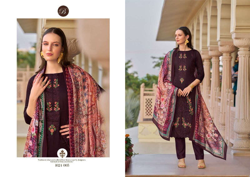 Belliza Designer Studio Zarqash Vol 2 Pure Jam Cotton Embroidery Work Salwar Suit