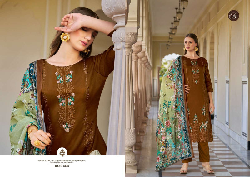 Belliza Designer Studio Zarqash Vol 2 Pure Jam Cotton Embroidery Work Salwar Suit