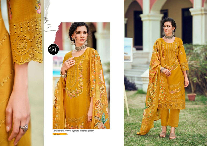 Belliza Designer Studio Zoya Pure Cotton Heavy Karachi Embroidery Work Salwar Suit