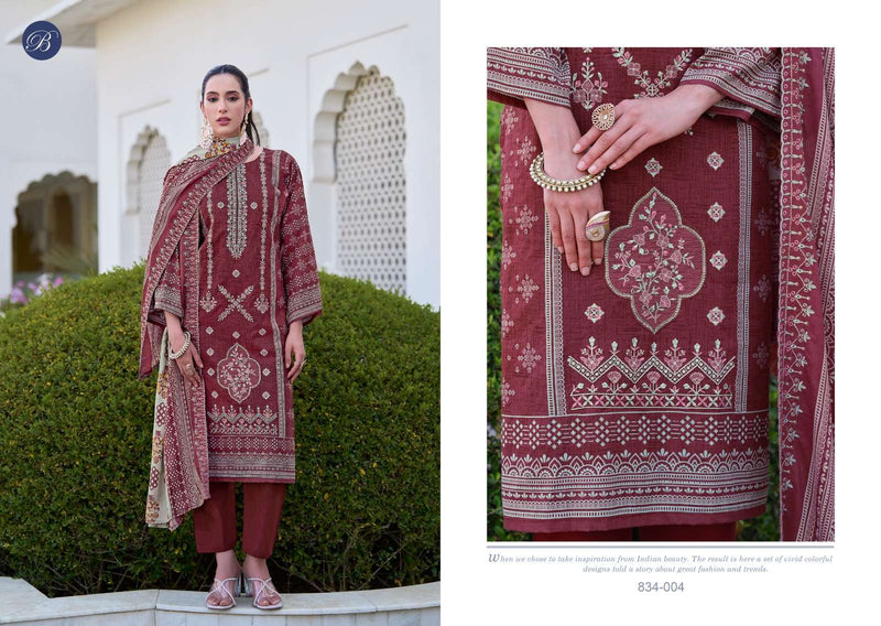 Belliza Designer Studio Zubiya Vol 3 Pure Cotton Embroidered Work Salwar Suit