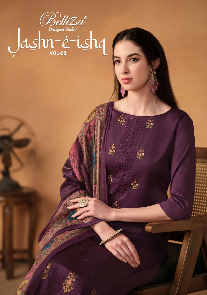 Belliza Designer Studio jashn E ishq Vol 8 Jam Cotton  With Designer Heavy Embroidery Work  Salwar Kameez
