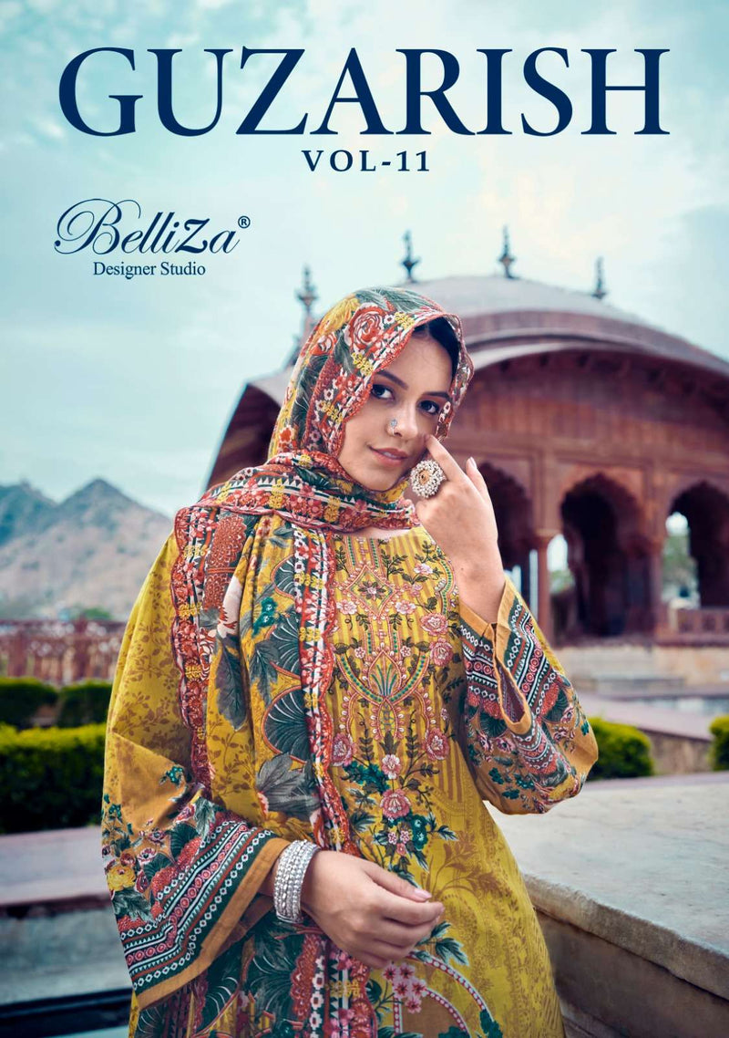 Belliza Designer Studio Guzarish Vol 11 Pure Cotton Embroidery Work Salwar Suit