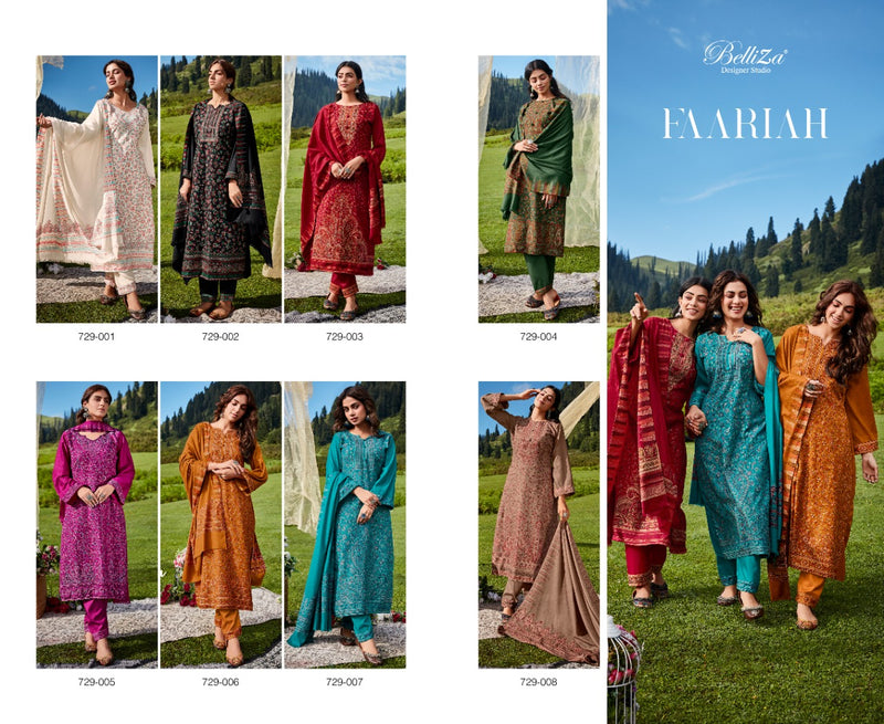 Belliza Designer Studio Faariah Pure Pashmina Kaani Work Winter Wear Suit Collection
