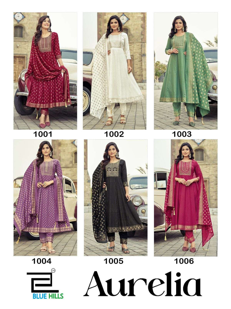 Blue Hills Aurelia Pure Rayon Foil Print Anarkali Kurti Collection
