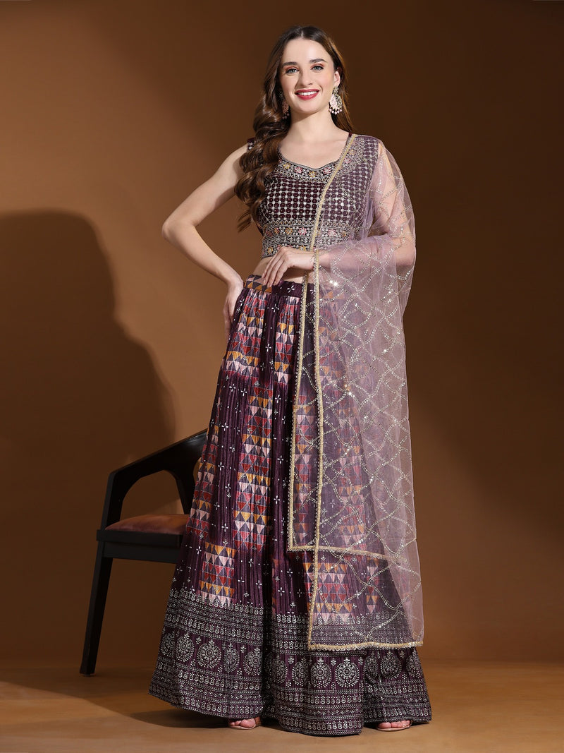 Mf D No C 2053 Fancy Foil Designer Party Look Lehenga Choli Collection