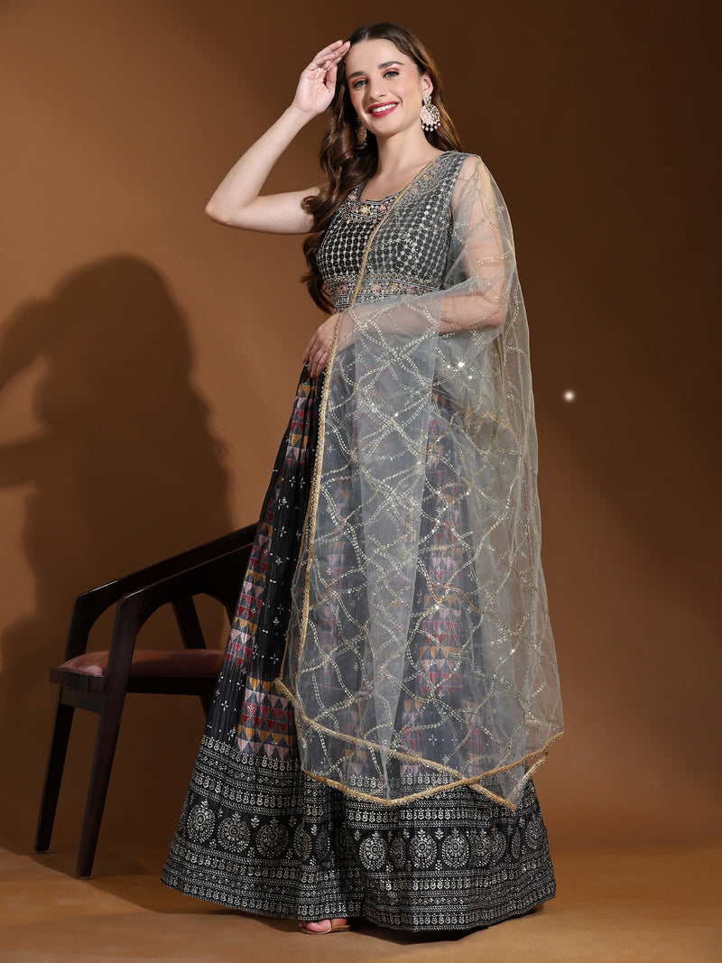 Mf D No C 2053 Fancy Foil Designer Party Look Lehenga Choli Collection