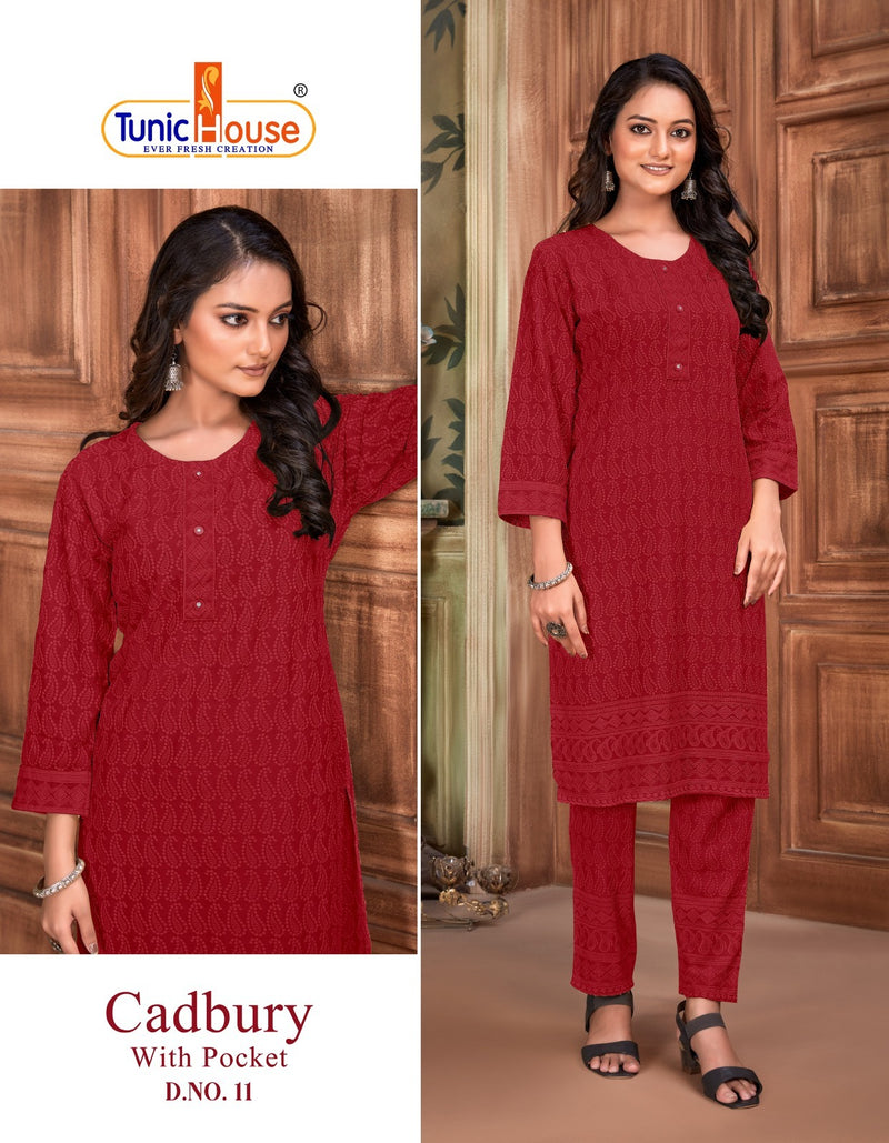 Tunic House Cadbury Pick & Choose Rayon Straight Kurti With Bottom