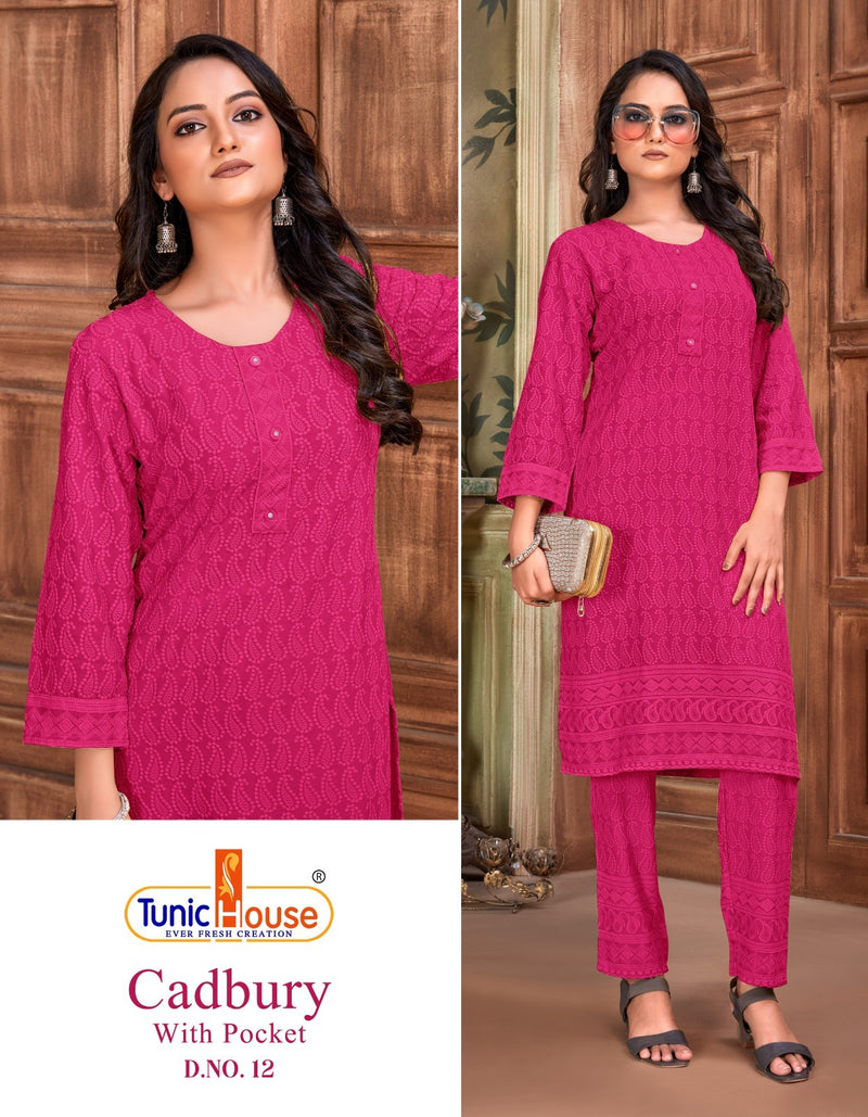 Tunic House Cadbury Pick & Choose Rayon Straight Kurti With Bottom