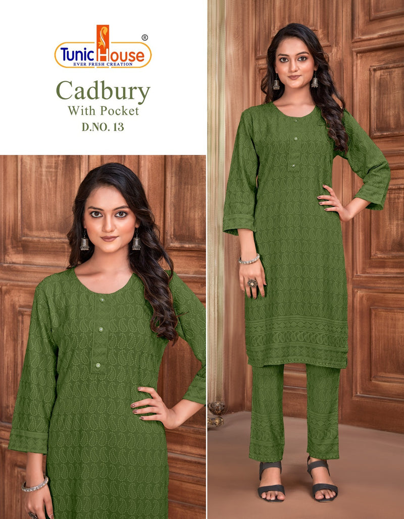 Tunic House Cadbury Pick & Choose Rayon Straight Kurti With Bottom