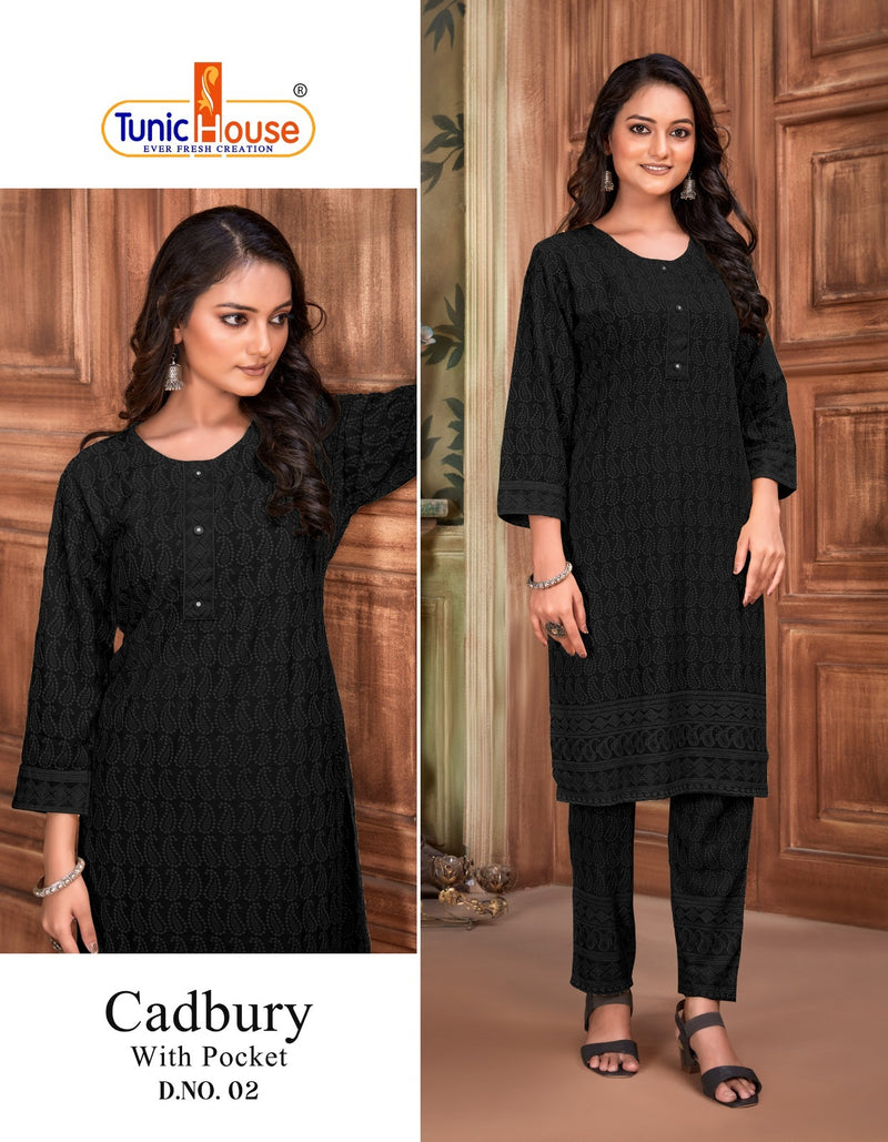 Tunic House Cadbury Pick & Choose Rayon Straight Kurti With Bottom