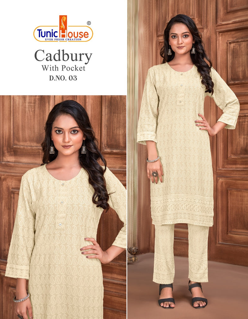Tunic House Cadbury Pick & Choose Rayon Straight Kurti With Bottom