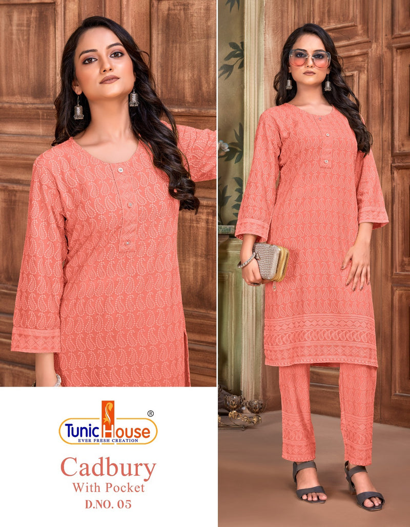 Tunic House Cadbury Pick & Choose Rayon Straight Kurti With Bottom