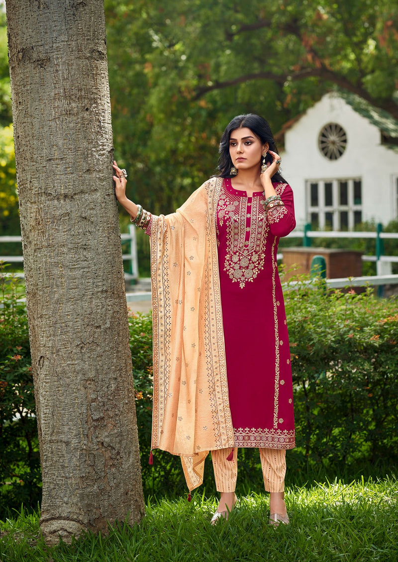 Vitara Fashion Calisto Rayon Foil Prints With Designer Kurti Pant & Dupatt