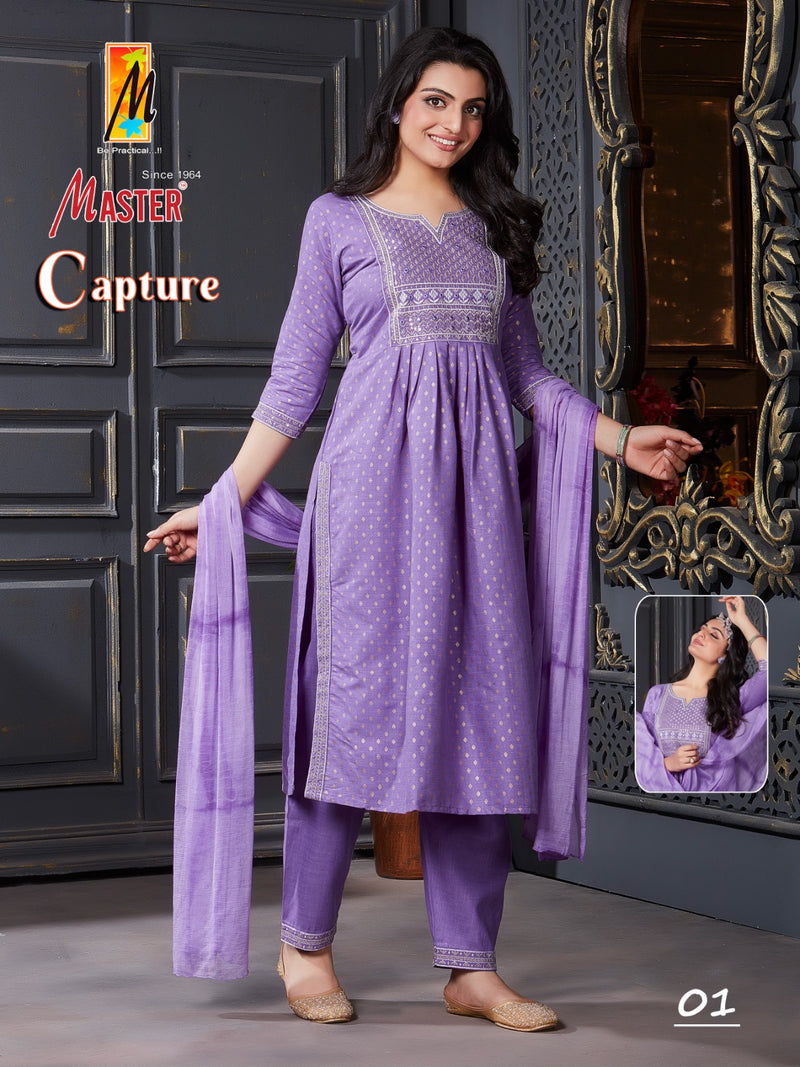 Master Capture Rayon Fancy Designer Work Naira Style Kurti Combo