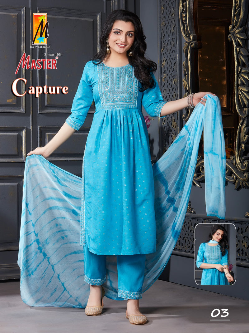Master Capture Rayon Fancy Designer Work Naira Style Kurti Combo