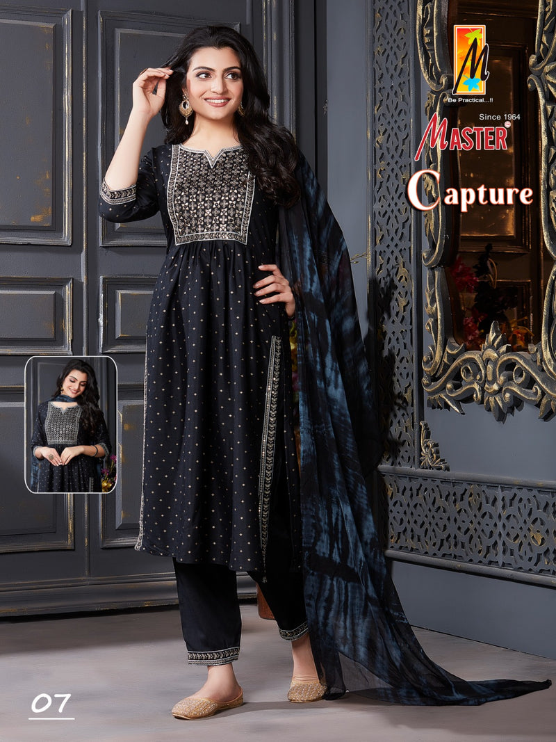 Master Capture Rayon Fancy Designer Work Naira Style Kurti Combo