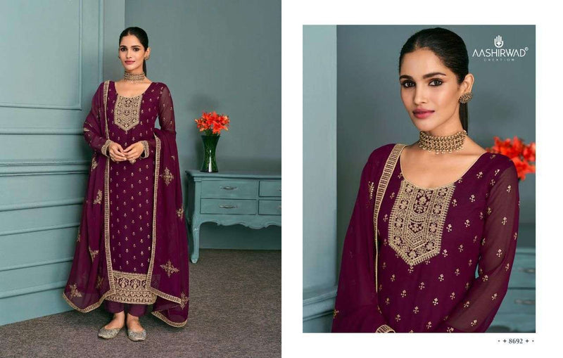 Aashirwad Creation Chandani Real Georgette With Heavy Designer Suits