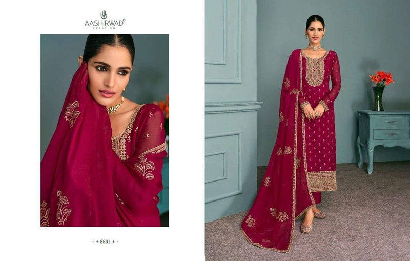 Aashirwad Creation Chandani Real Georgette With Heavy Designer Suits