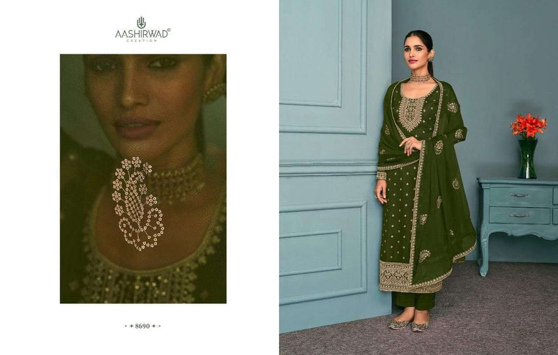 Aashirwad Creation Chandani Real Georgette With Heavy Designer Suits