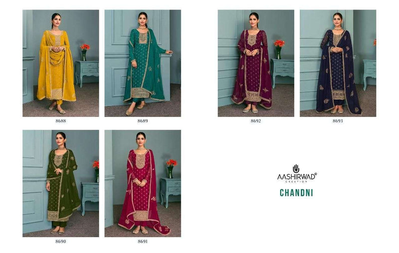 Aashirwad Creation Chandani Real Georgette With Heavy Designer Suits