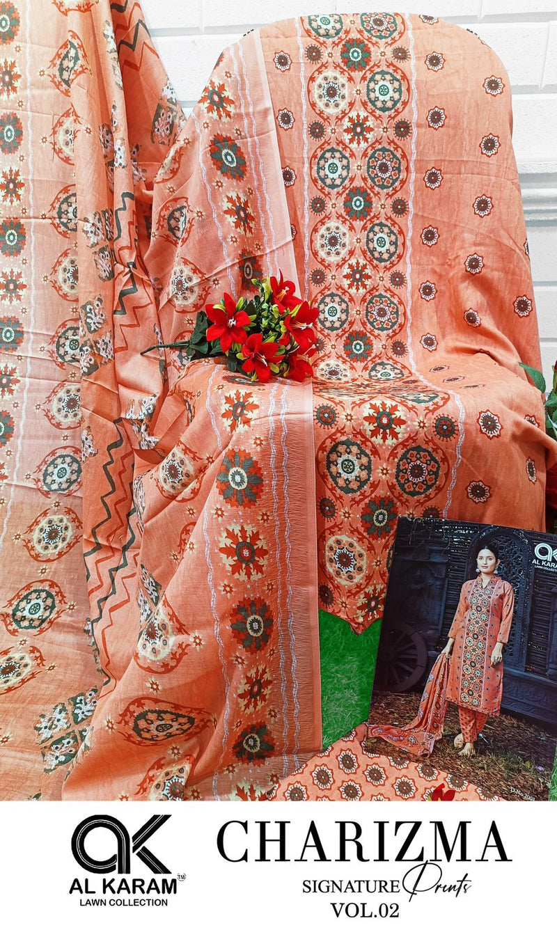 Al Karam Charizma Signature Print Vol 2 Cotton Printed Casual Wear Suit