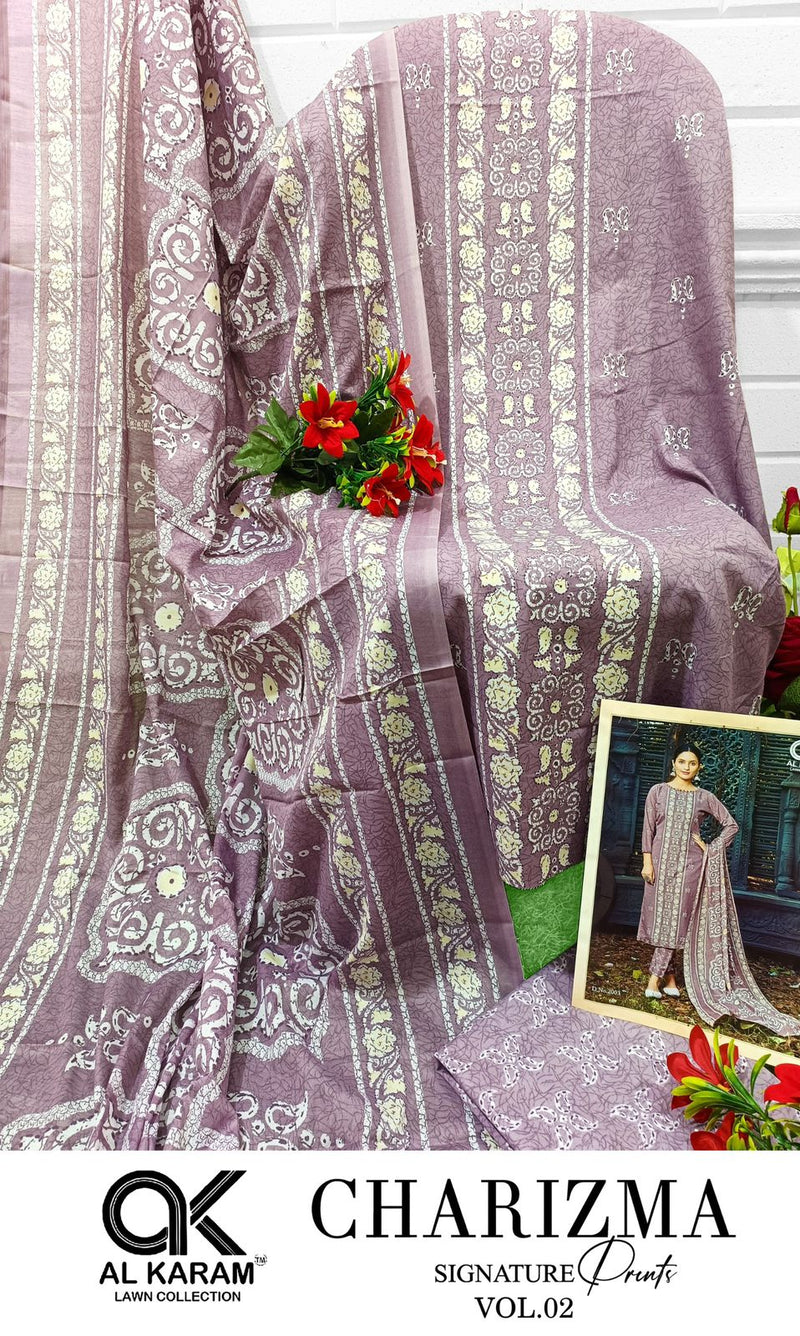 Al Karam Charizma Signature Print Vol 2 Cotton Printed Casual Wear Suit