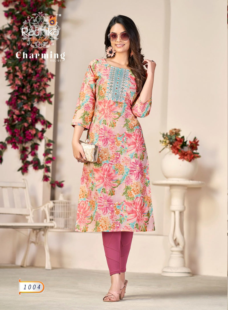Radhika Lifestyle Charming Vol 1 Modal With Mirror Work Kurtis
